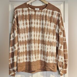 Tie-Dye Brown and White Women's Sweater